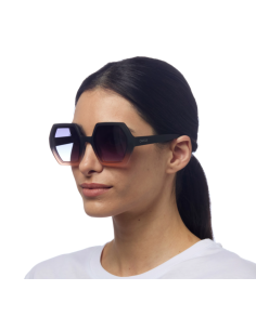 OCCHIALE DA SOLE ESAGONALE GRANDE BLACK SHADOW PINK-BLACK GRADIANT