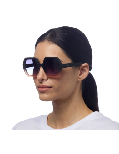 OCCHIALE DA SOLE ESAGONALE GRANDE BLACK SHADOW PINK-BLACK GRADIANT