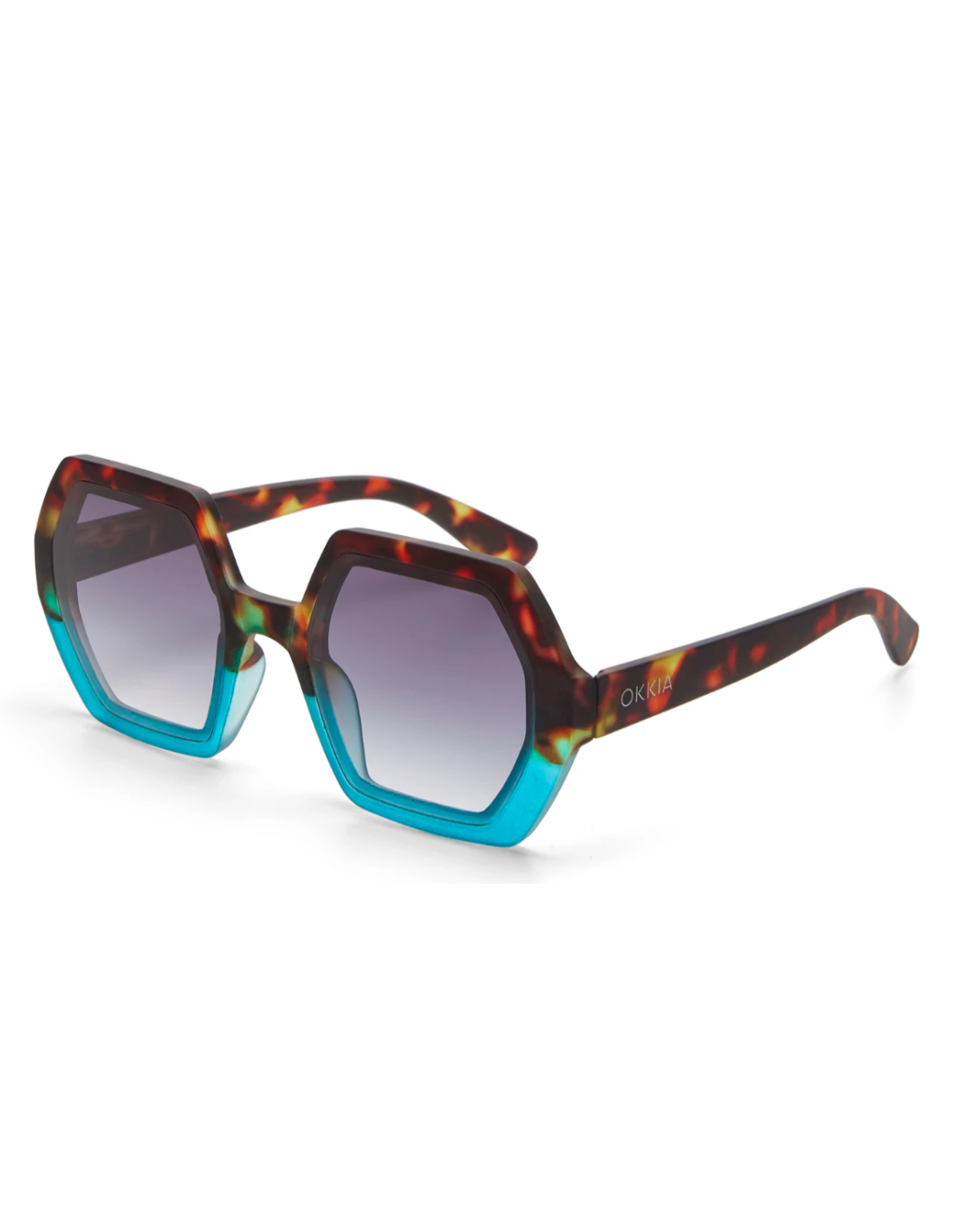OCCHIALI: vendita online OCCHIALE DA SOLE ESAGONALE GRANDE Giallo SHADOW BLUE-BLACK GRADIANT in offerta