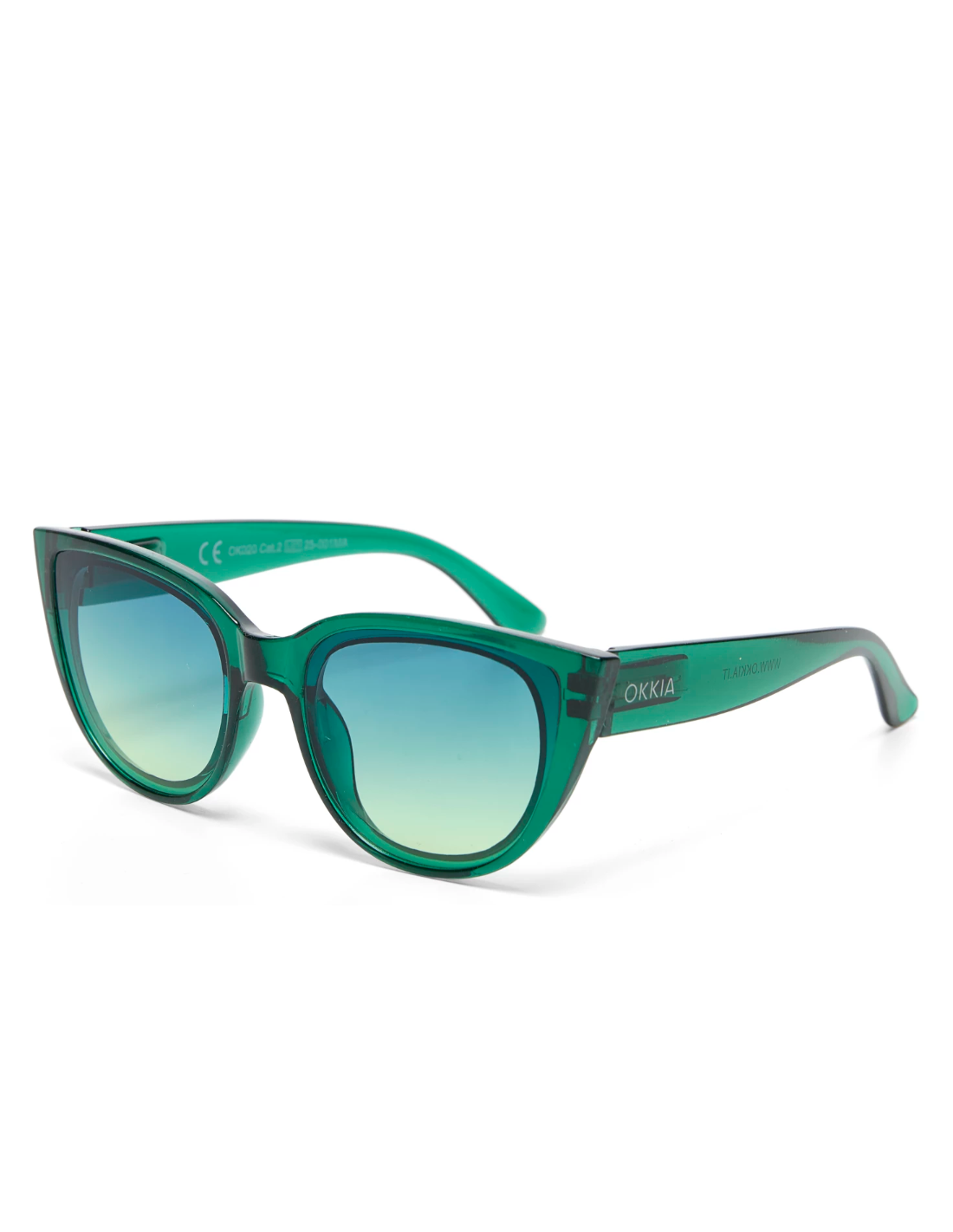 OCCHIALE DA SOLE GATTO TRASPARENT GREEN-GREEN GRADIENT