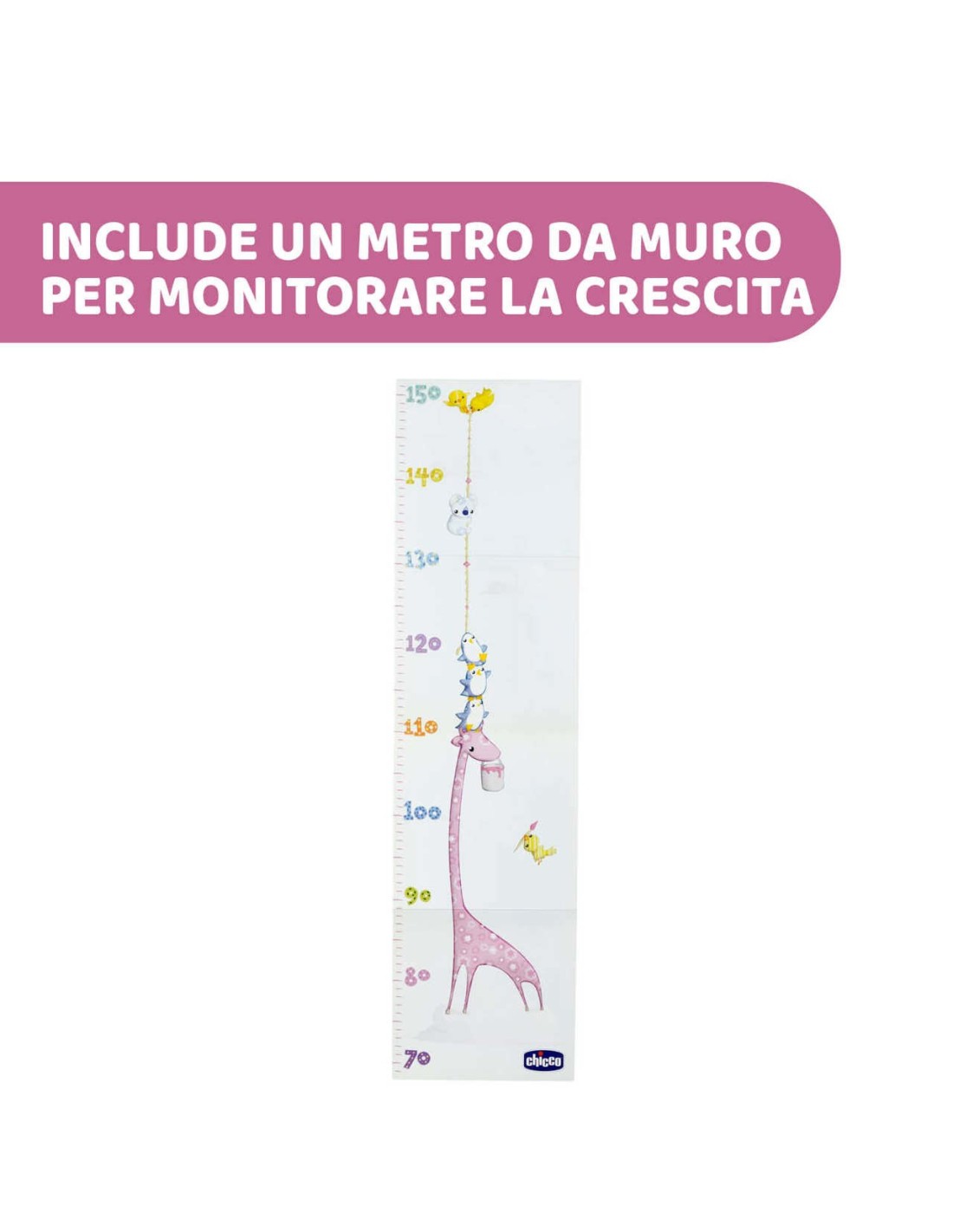 Libro Ricordi Rosa con Adesivi e Metro Crescita | shopincasa.it