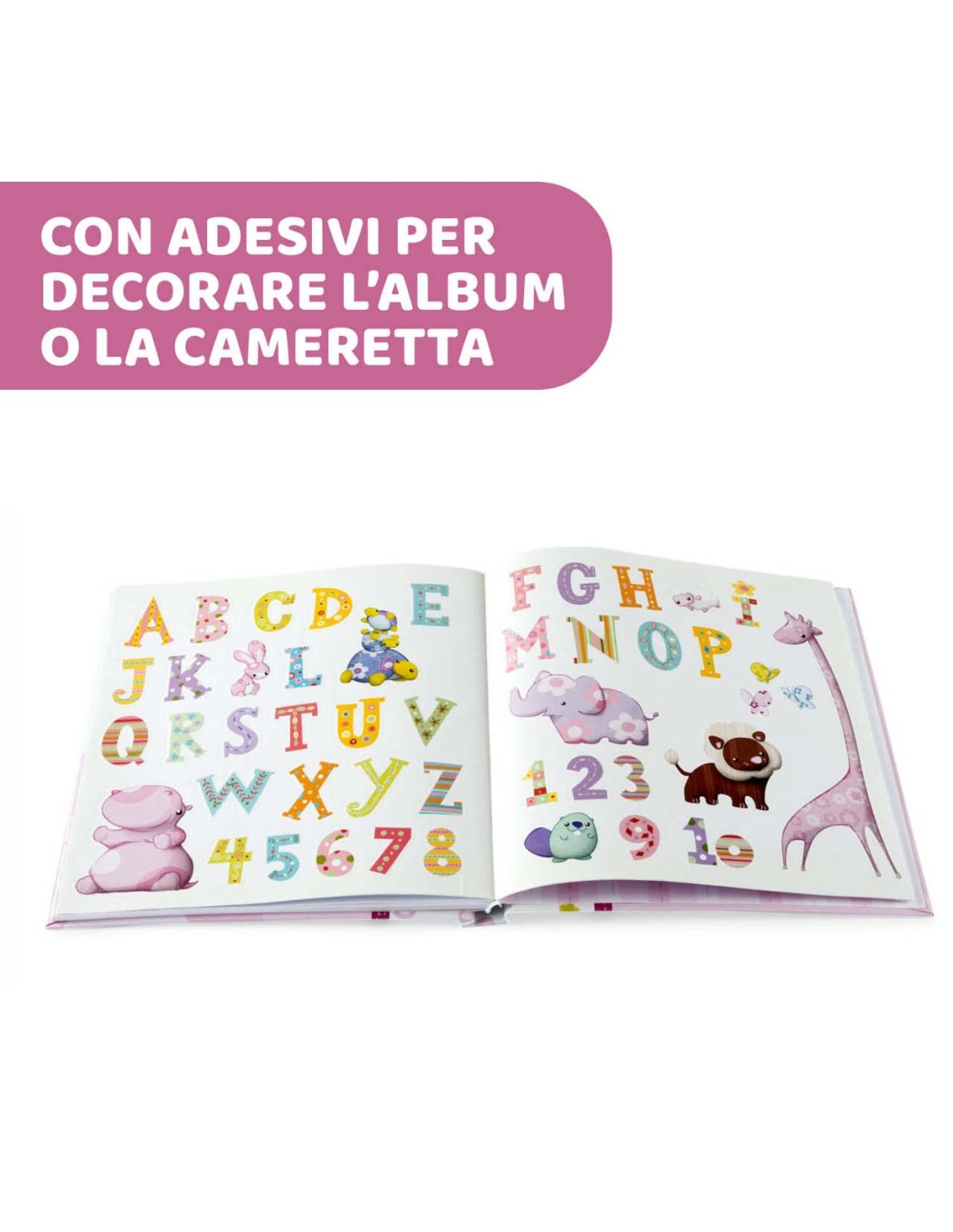 Libro Ricordi Rosa con Adesivi e Metro Crescita | shopincasa.it
