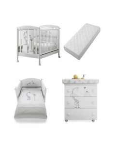 Set Lettino e Bagnetto Pali Savana Bianco Tortora con Piumone | shopincasa.it