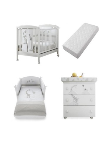 Set Lettino e Bagnetto Pali Savana Bianco Tortora con Piumone | shopincasa.it