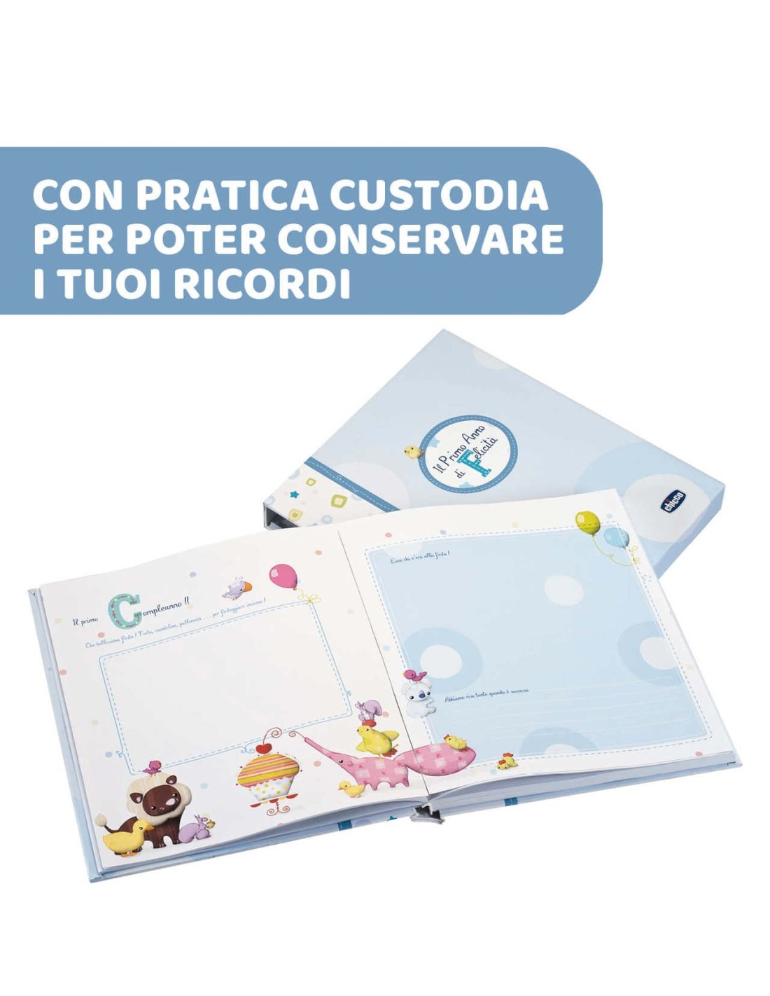 Libro Ricordi Azzurro con Adesivi e Metro Crescita | shopincasa.it