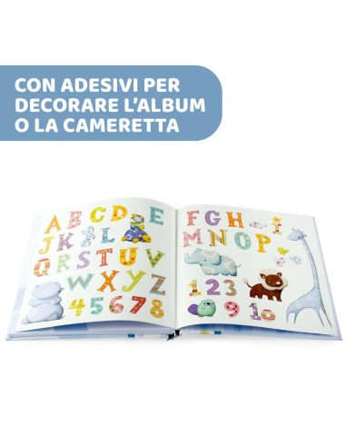 Libro Ricordi Azzurro con Adesivi e Metro Crescita | shopincasa.it