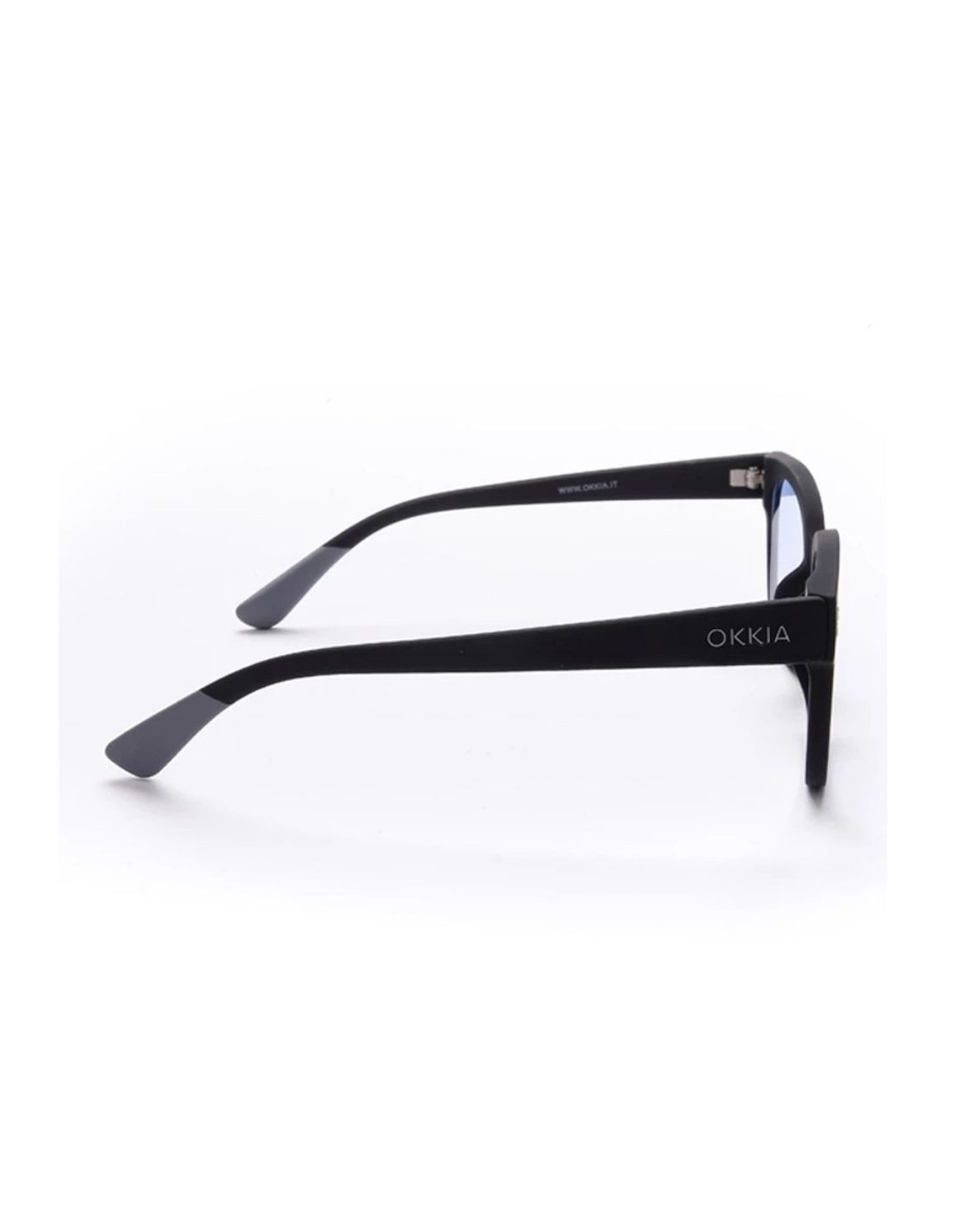OCCHIALI: vendita online Occhiali da sole OKKIA Giovanni, big frame, nero, lenti blu, rivetti a +, stile audace, design unise...