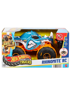 Hot Wheels Monster Trucks RC 1:24 Rhinomite con sterzo anteriore e pneumatici Grip Action | shopincasa.it
