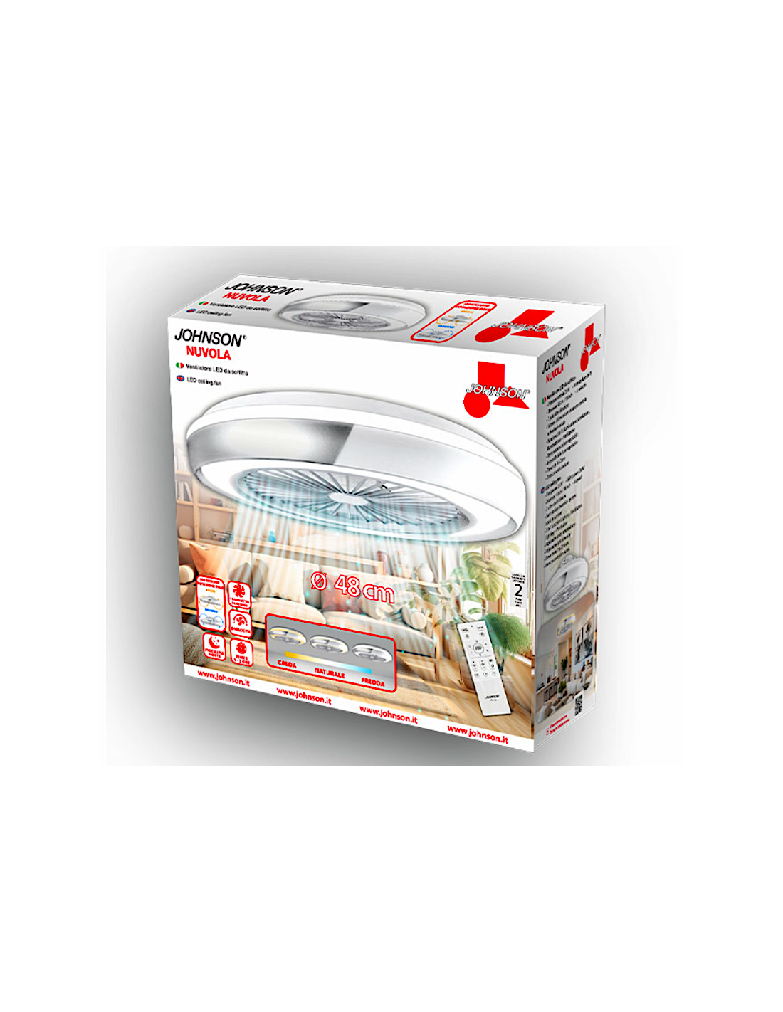 VENTILATORE LED DA SOFFITTO NUVOLA D48CM