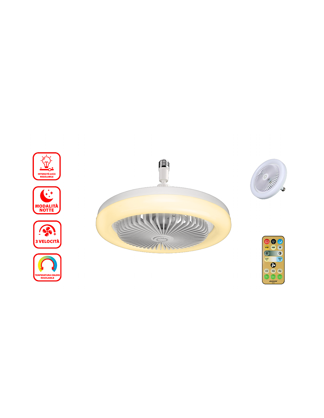 VENTILATORE LED DA SOFFITTO ASTRO D26CM