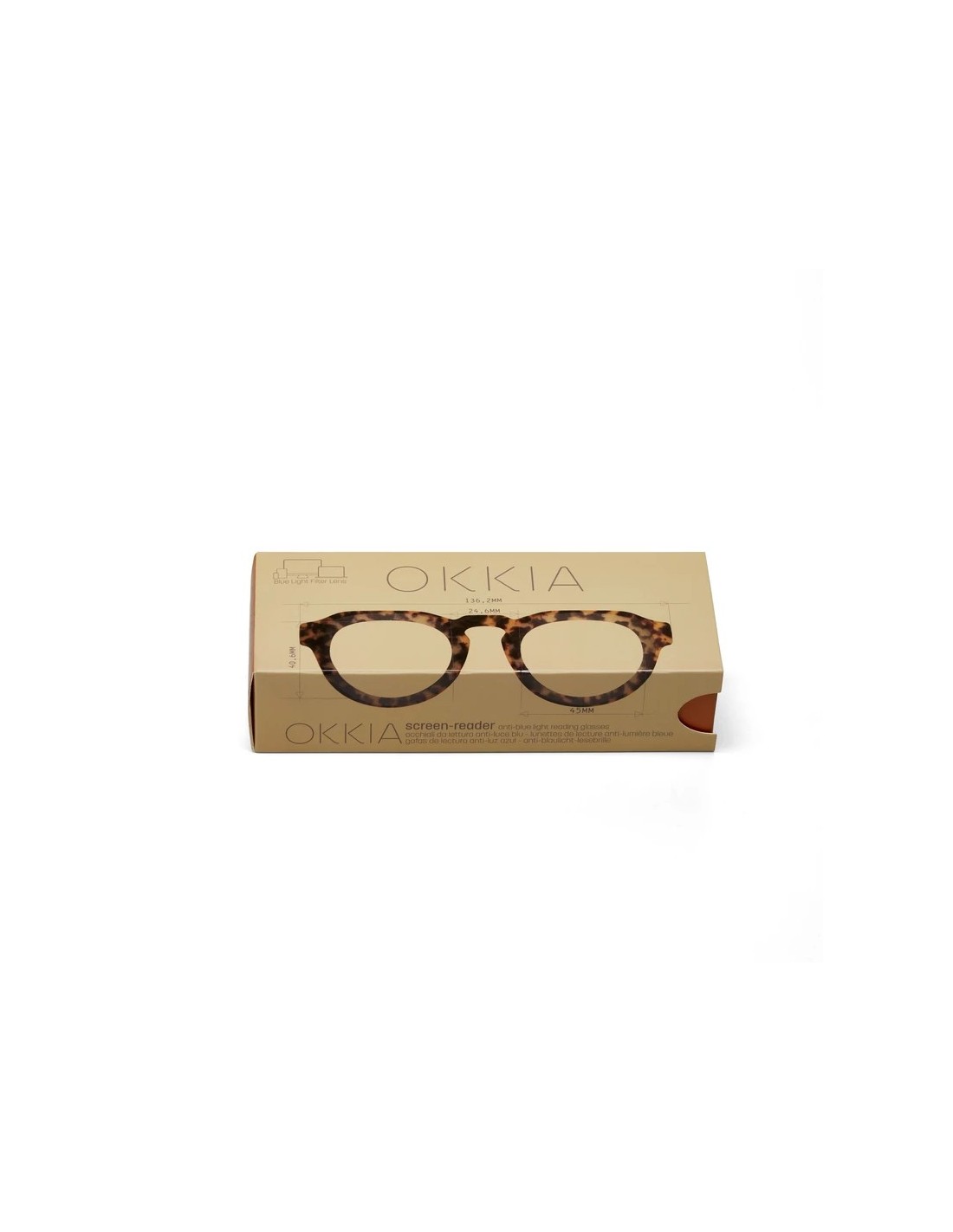 OCCHIALI: vendita online Occhiali da lettura Okkia Zeno Round +1.00, filtro luce blu, soft touch, colore Classic Havana, eleg...