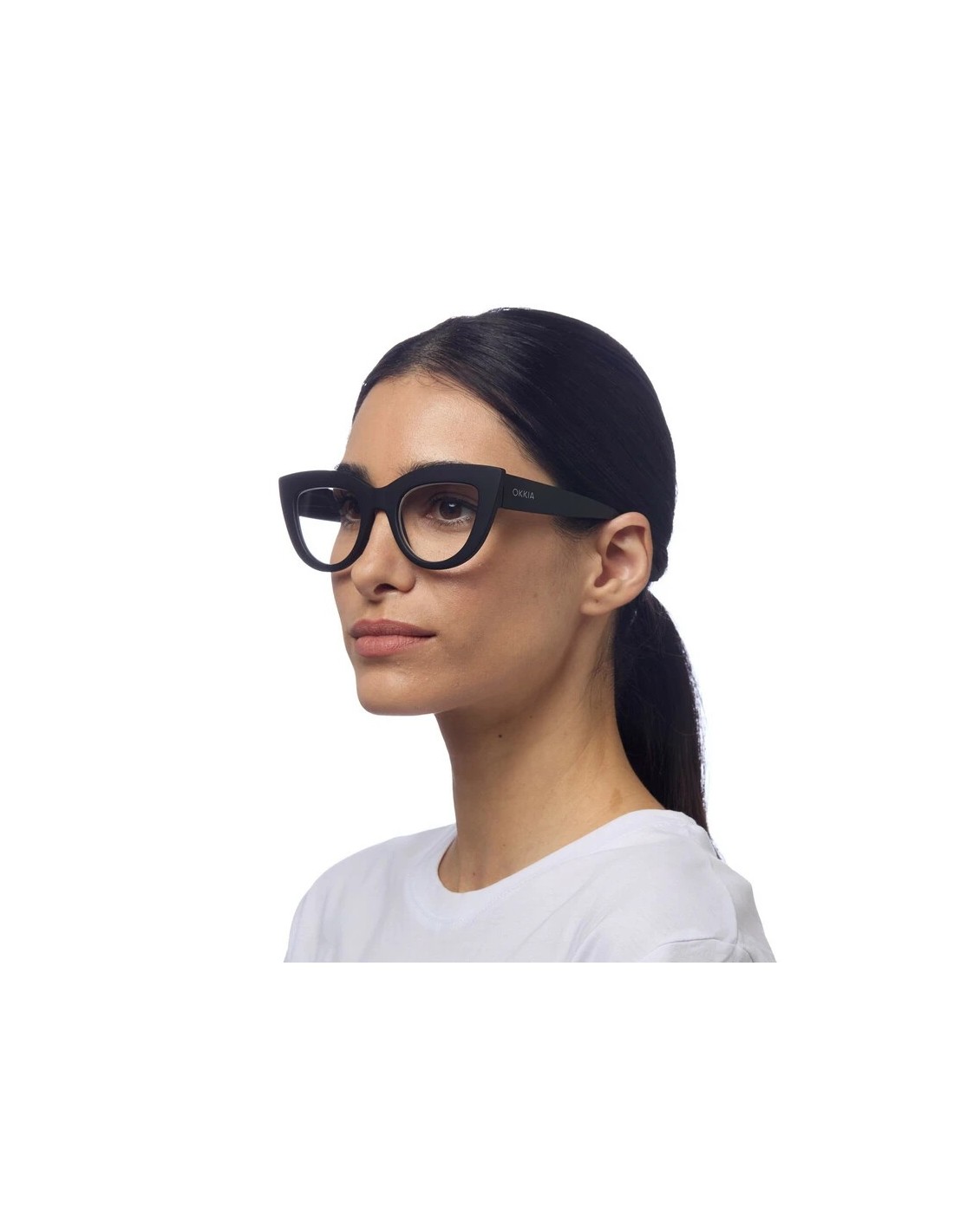 OCCHIALI: vendita online Occhiali da lettura Okkia Claudia +1.50, Big Cat Eye neri, lenti grandi, design femminile, filtro bl...