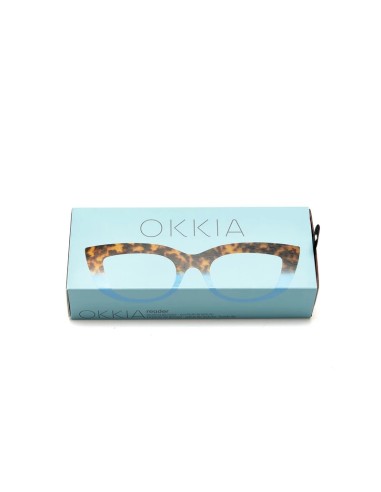 OCCHIALI: vendita online Occhiali da lettura Okkia Claudia +1.00, Big Cat Eye havana e blue, eleganti, donna, soft touch, des...