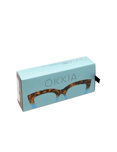 OCCHIALI: vendita online Occhiali da lettura Okkia Claudia +1.00, Big Cat Eye havana e blue, eleganti, donna, soft touch, des...
