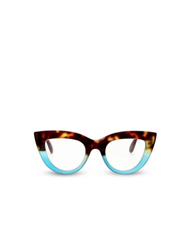 OCCHIALI: vendita online Occhiali da lettura Okkia Claudia +1.00, Big Cat Eye havana e blue, eleganti, donna, soft touch, des...