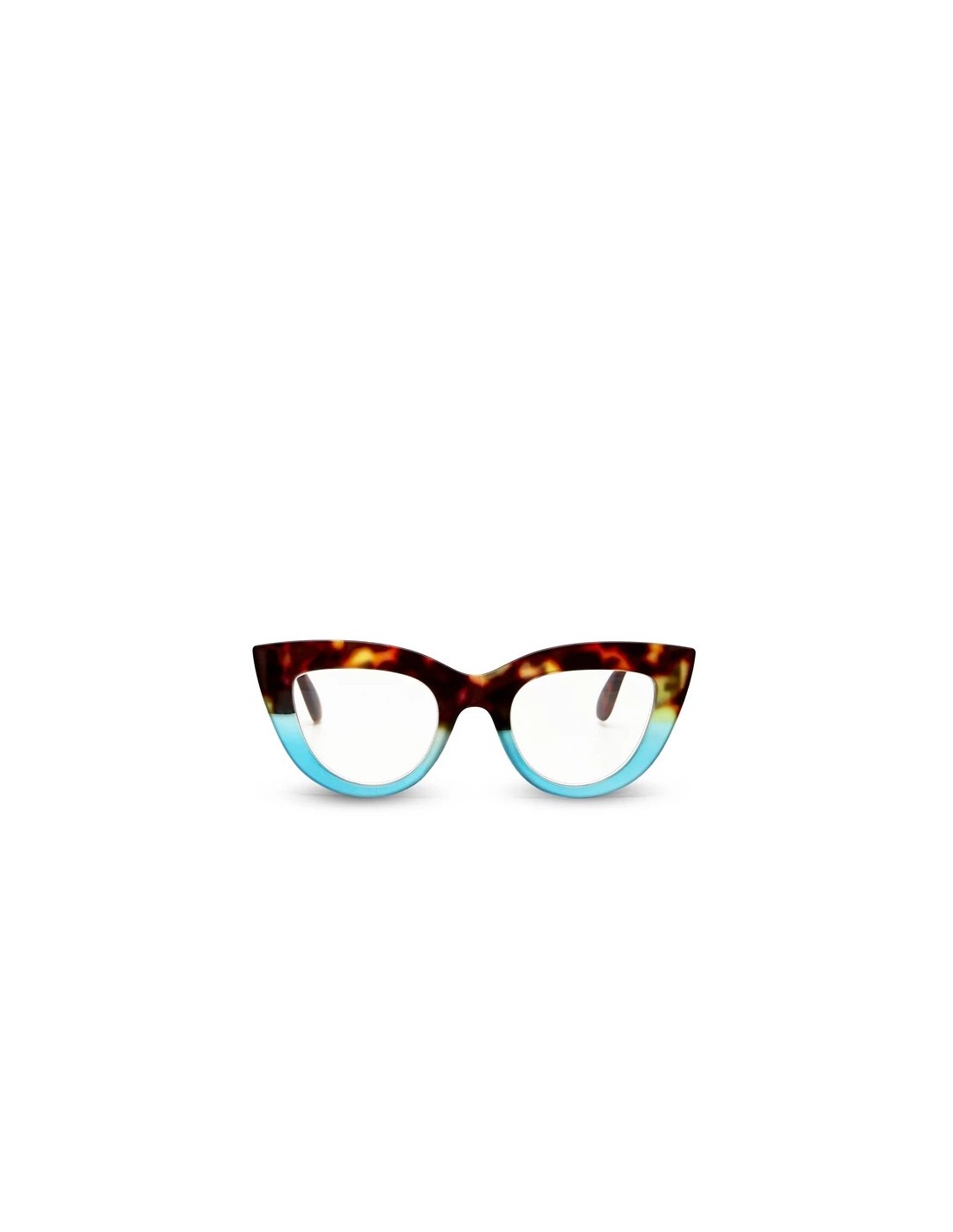 OCCHIALI: vendita online Occhiali da lettura Okkia Claudia +1.00, Big Cat Eye havana e blue, eleganti, donna, soft touch, des...