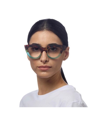 OCCHIALI: vendita online Occhiali da lettura Okkia Claudia +1.00, Big Cat Eye havana e blue, eleganti, donna, soft touch, des...