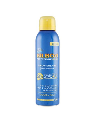 CREME SOLARI: vendita online Bilboa Bimbi Spray Solare Bambini Multiposizione con Protezione Molto Alta SPF 50+, 150ml in off...