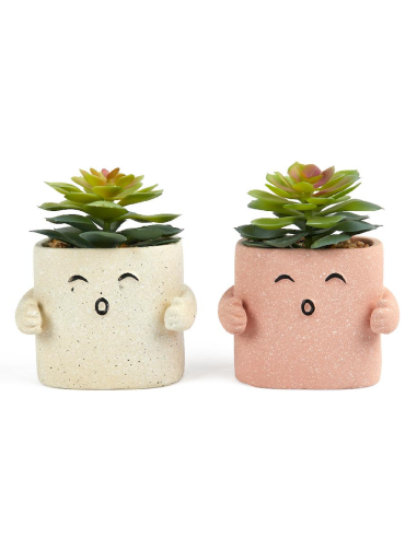 PIANTINA 26104 VASETTO HUG CEMENTO ASSORTITO 12X8X14CM