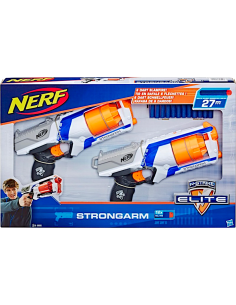NERF B8995 STRONGARM DUAL PACK, 2 BLASTER LANCIA DARDI, GIOCO BAMBINI +8 ANNI