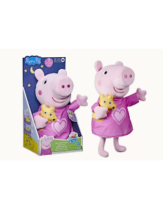 PEPPA PIG PEPPA NINNA NINNA, PELUCHE MUSICALE CON ORSO, 3 CANZONI, 3 FRASI, GIOCO BAMBINI +3 ANNI