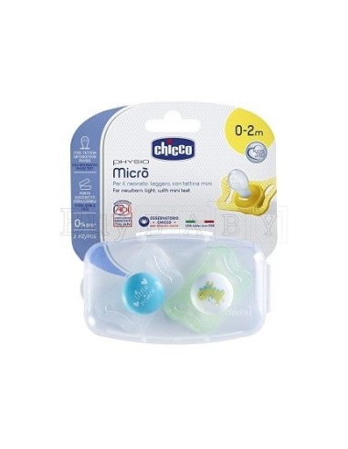 Succhietto Chicco PhysioForma Micrò 0-2 Mesi Silicone Azzurro | shopincasa.it