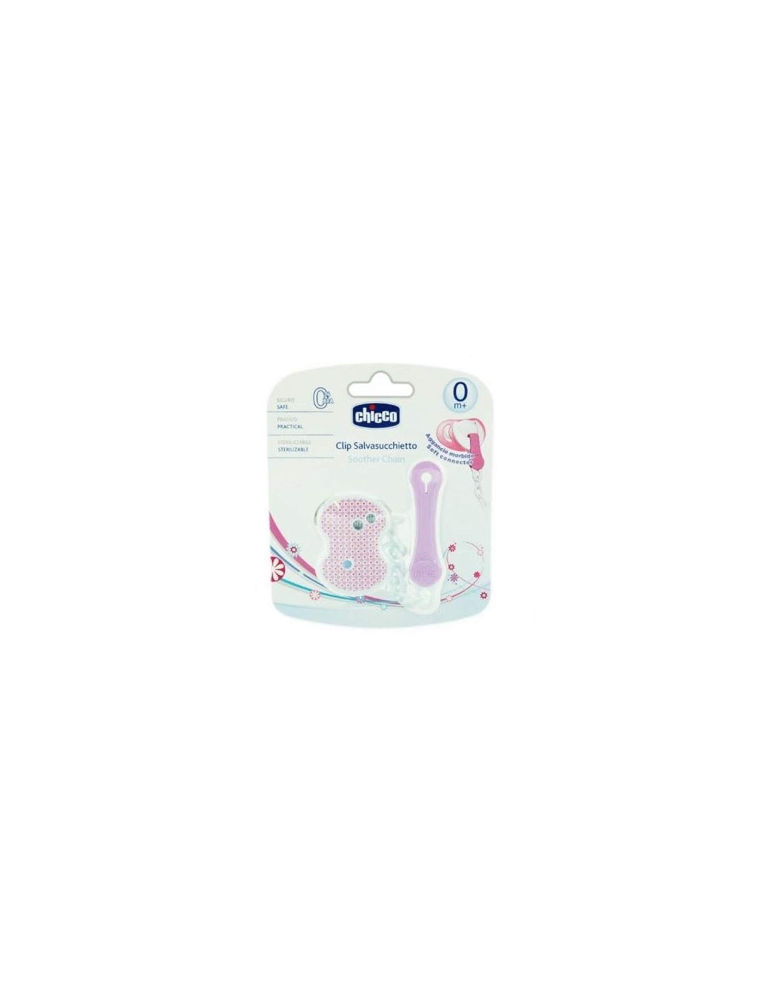 Clip Salvasucchietto Rosa con Catenella – Facile da Usare e Sterilizzabile