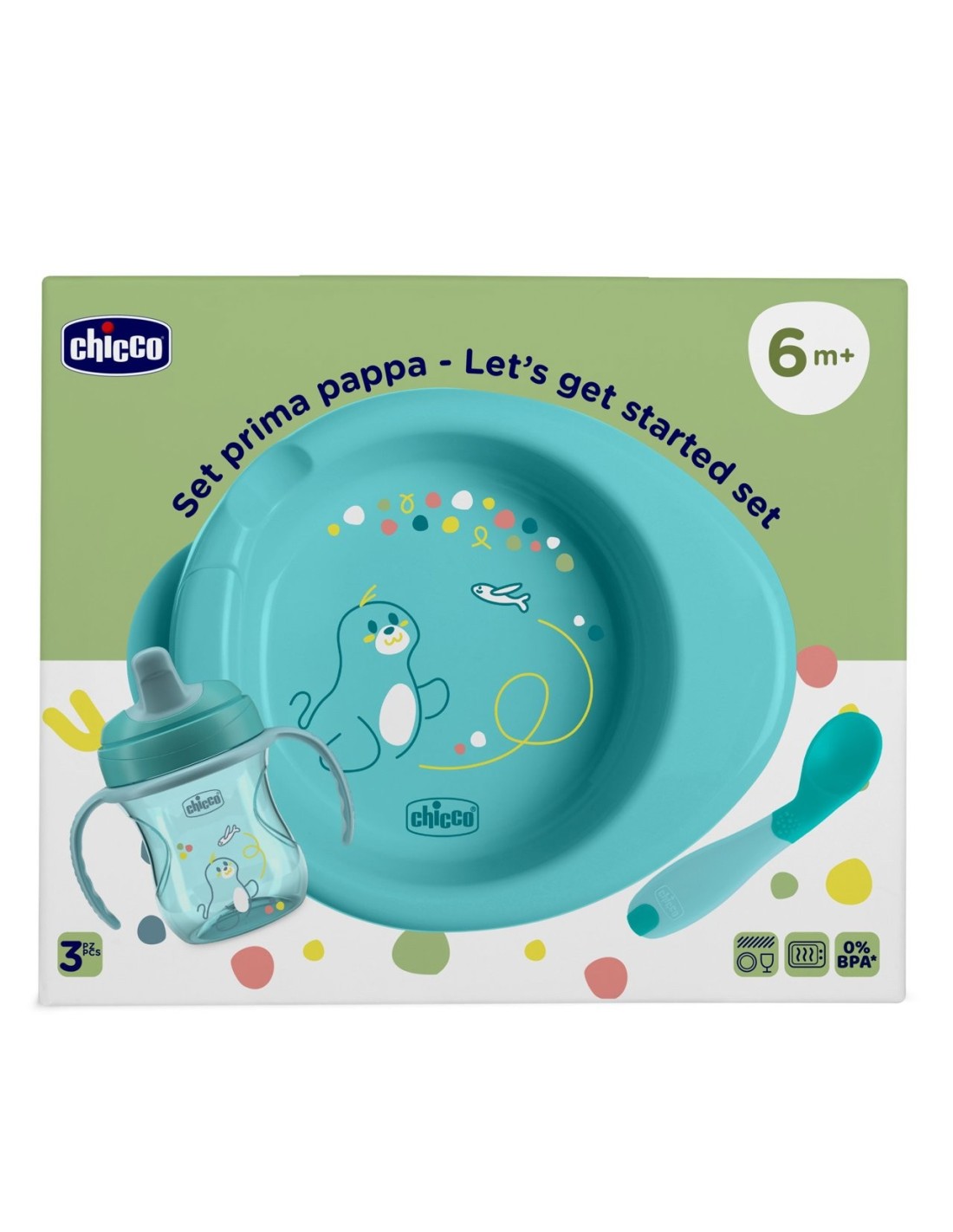 Set Prima Pappa Chicco 6m+ Azzurro – Svezzamento completo | shopincasa.it