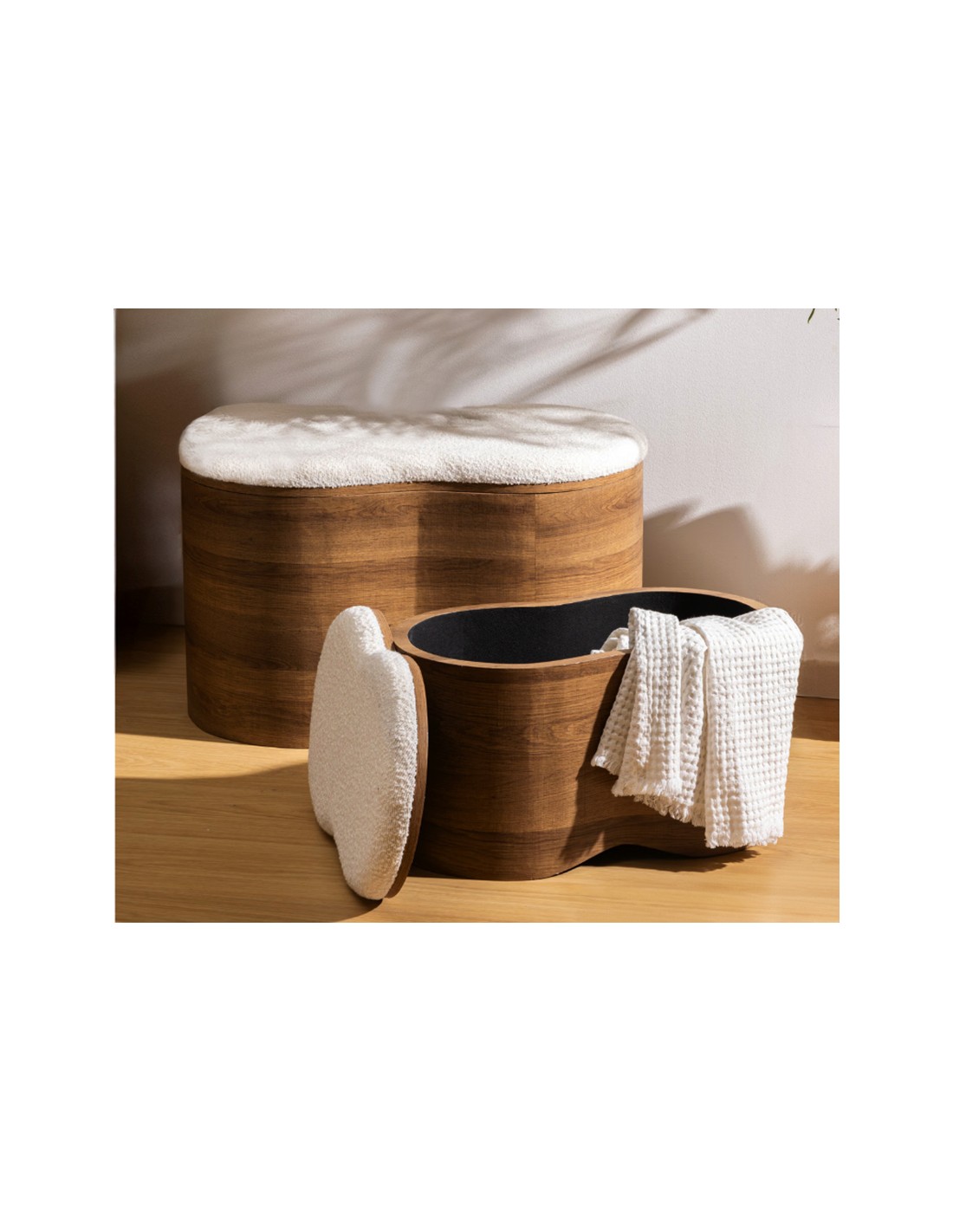 BAULE 206261 2 MIS LOE LEGNO 72X40X45CM COPERCHIO BIANCO