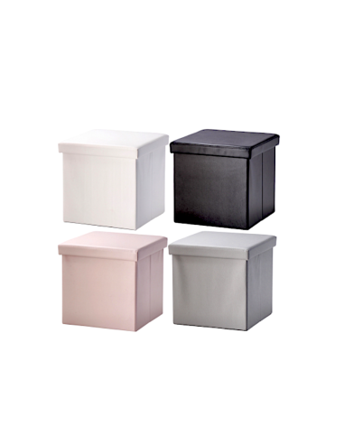 POUF PIEGHEVOLE 117282 ECOPELLE ASSORTITO 38X38X38CM