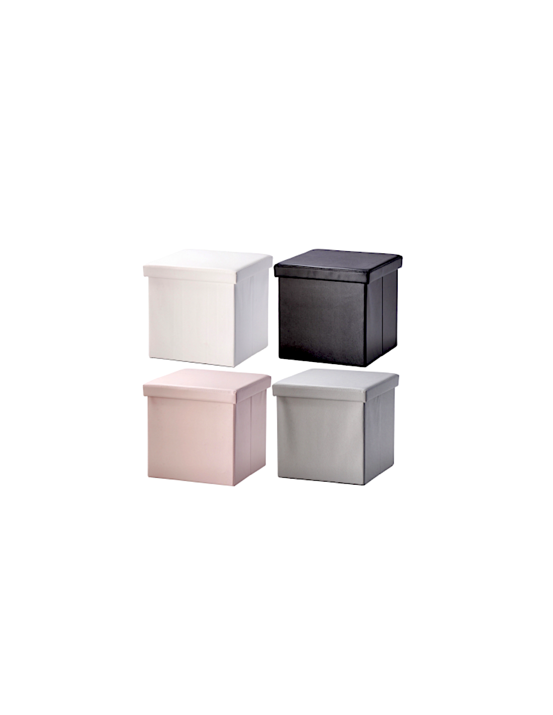 POUF PIEGHEVOLE 117282 ECOPELLE ASSORTITO 38X38X38CM