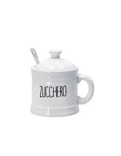 ZUCCHERIERA 115264 CERAMICA 12X9X12CM CON CUCCHIAIO