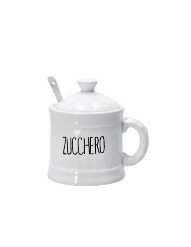 ZUCCHERIERA 115264 CERAMICA 12X9X12CM CON CUCCHIAIO
