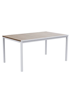 TAVOLO PORTO STRUTTURA BIANCA 160X95X75CM EFFETTO LEGNO