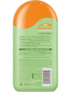 BAZAR IGIENE PERSONA: vendita online Bilboa Aloe Sensitive SPF 30, Latte Solare Alta per Pelli Sensibili, Formula con Aloe Ve...