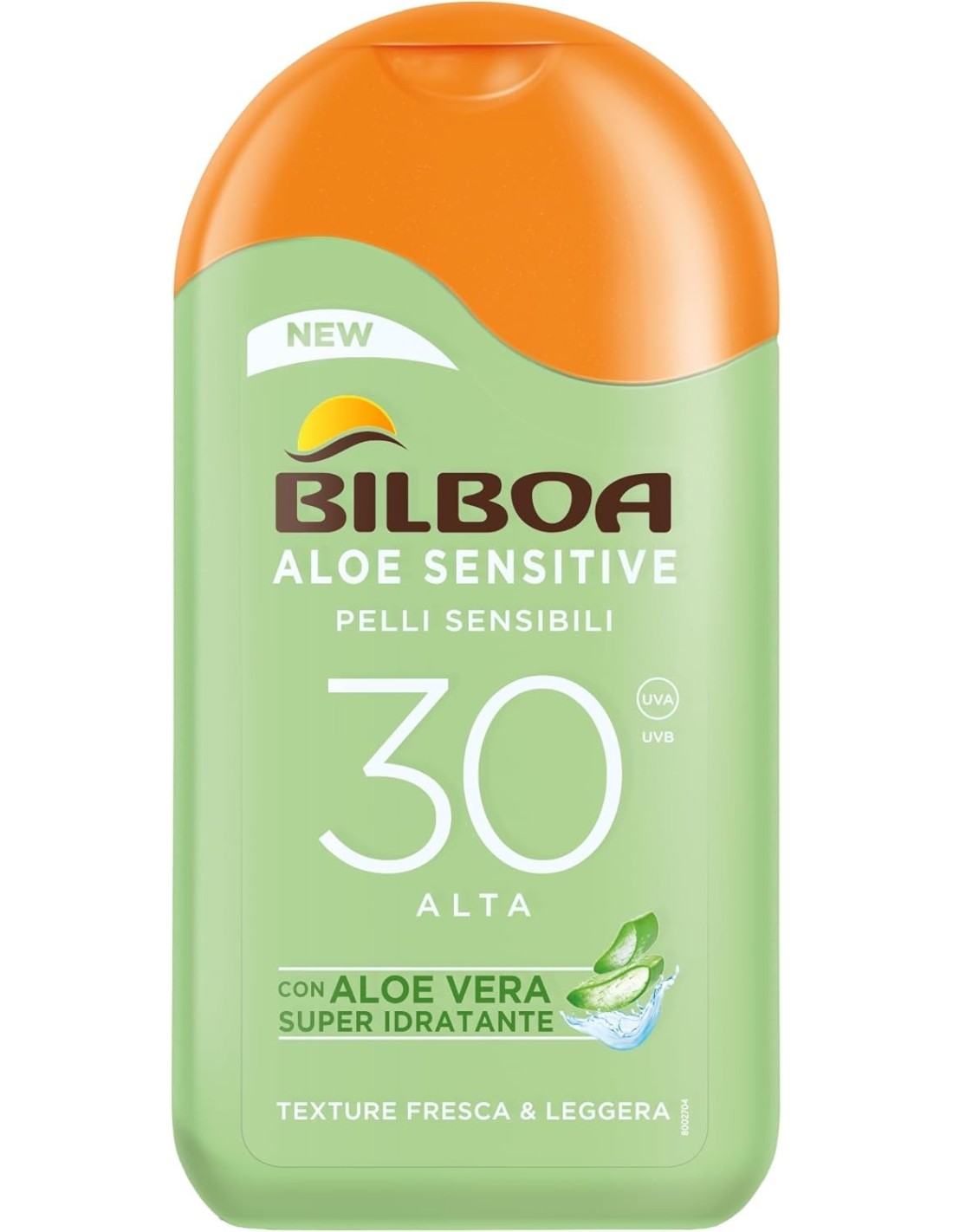 BAZAR IGIENE PERSONA: vendita online Bilboa Aloe Sensitive SPF 30, Latte Solare Alta per Pelli Sensibili, Formula con Aloe Ve...