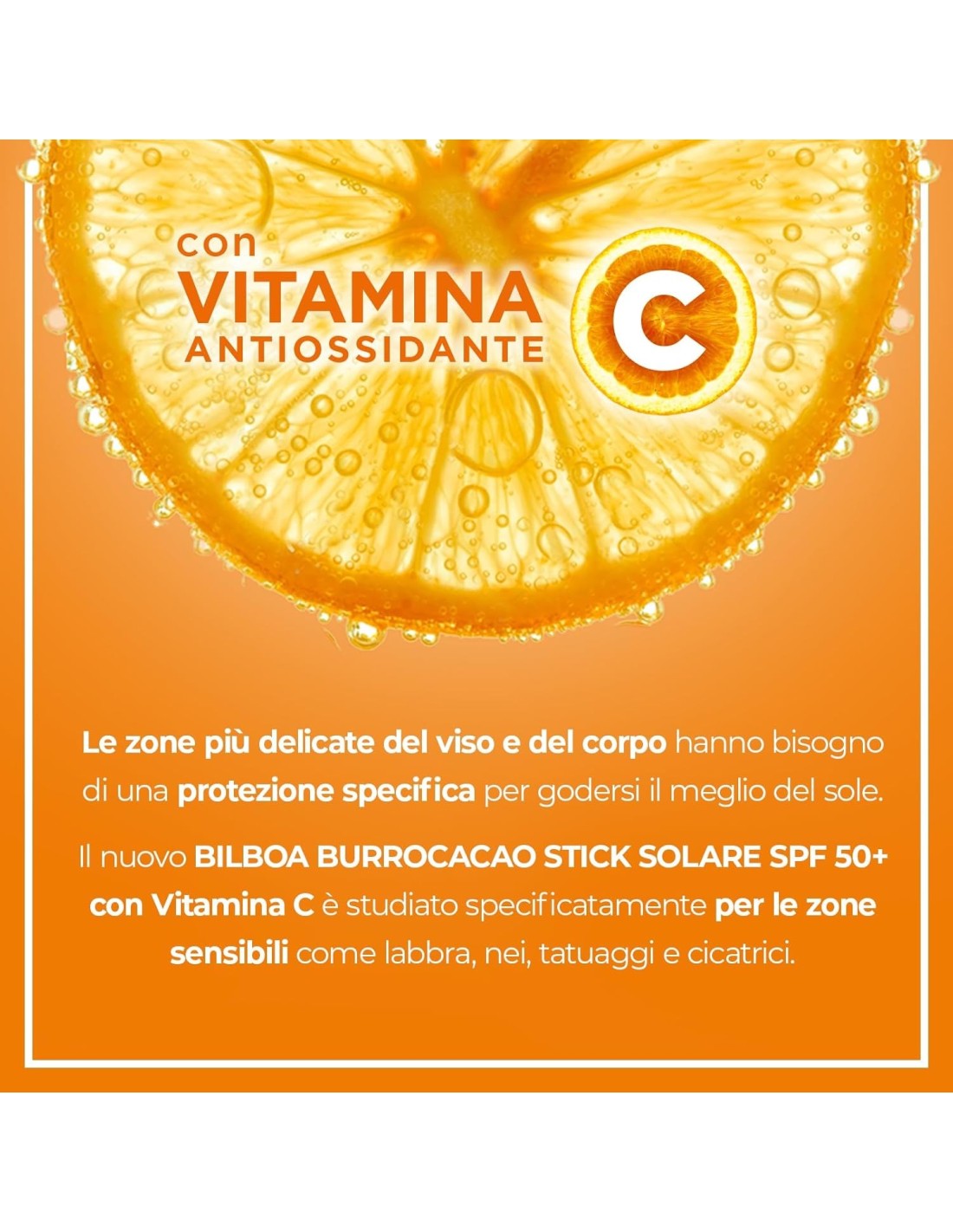 BAZAR IGIENE PERSONA: vendita online Bilboa Stick Solare SPF 50+ con Vitamina C, ideale per le zone sensibili come labbra, ta...