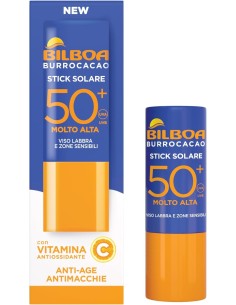BAZAR IGIENE PERSONA: vendita online Bilboa Stick Solare SPF 50+ con Vitamina C, ideale per le zone sensibili come labbra, ta...
