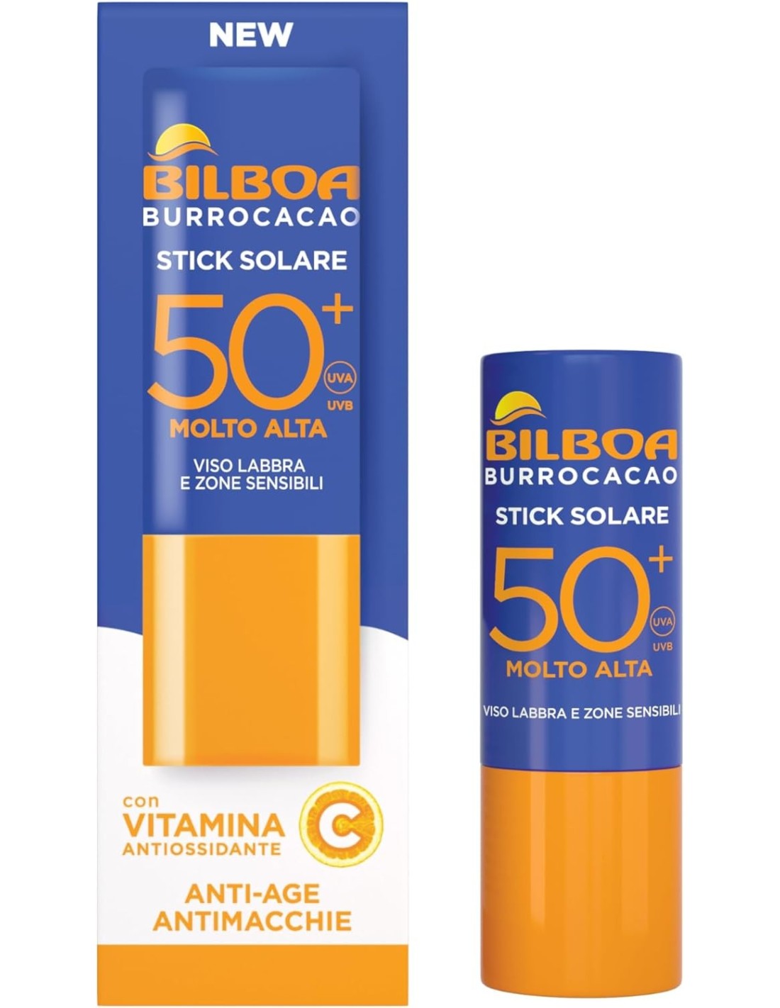 BAZAR IGIENE PERSONA: vendita online Bilboa Stick Solare SPF 50+ con Vitamina C, ideale per le zone sensibili come labbra, ta...