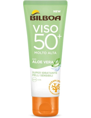 BAZAR IGIENE PERSONA: vendita online Bilboa, Protezione Solare Viso Aloe Sensitive SPF 50+, Crema Solare Alta per Pelli Sensi...