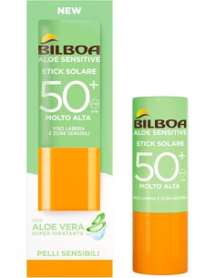 BAZAR IGIENE PERSONA: vendita online Bilboa Stick Solare SPF 50+ con Aloe Vera, ideale per le zone sensibili come labbra, tat...