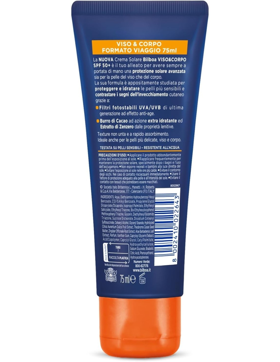 BAZAR IGIENE PERSONA: vendita online Bilboa Viso&Corpo Crema Viso e Corpo con Protezione SPF 50+, Protezione Solare Avanzata ...