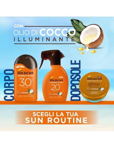 BAZAR IGIENE PERSONA: vendita online Bilboa, Latte Solare Coconut Glow SPF 15, Crema Solare con Olio di Cocco e Vitamina E, L...