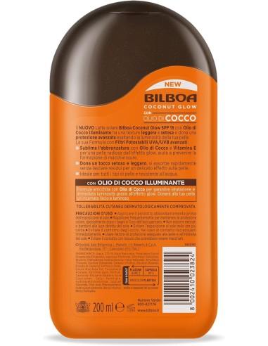 BAZAR IGIENE PERSONA: vendita online Bilboa, Latte Solare Coconut Glow SPF 15, Crema Solare con Olio di Cocco e Vitamina E, L...