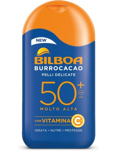 BAZAR IGIENE PERSONA: vendita online Bilboa Burrocacao Latte Solare SPF 50+, Protezione Solare Molto Alta per Pelli Sensibili...