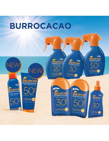 BAZAR IGIENE PERSONA: vendita online Bilboa Burrocacao Latte Solare SPF 50+, Protezione Solare Molto Alta per Pelli Sensibili...