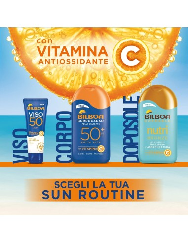 BAZAR IGIENE PERSONA: vendita online Bilboa Burrocacao Latte Solare SPF 50+, Protezione Solare Molto Alta per Pelli Sensibili...