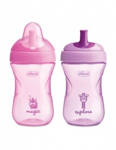 Tazza Advanced Rosa 12m+ con Cannuccia | shopincasa.it