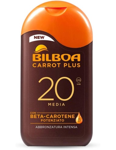 GEL - LACCHE - CREME - SPUME: vendita online Bilboa, Latte Solare Carrot Plus SPF 20, Formula con Betacarotene per una Abbron...