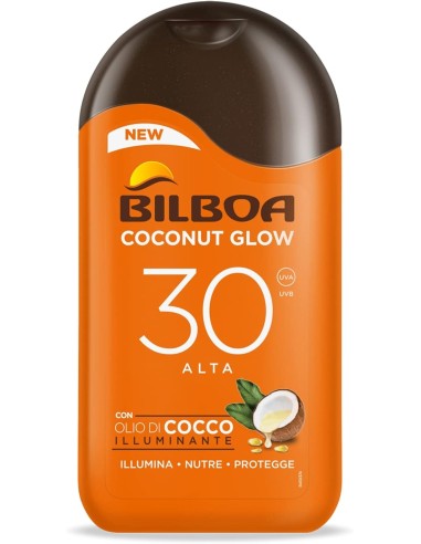 GEL - LACCHE - CREME - SPUME: vendita online Bilboa, Latte Solare Coconut Glow SPF 30, Crema Solare con Olio di Cocco e Vitam...